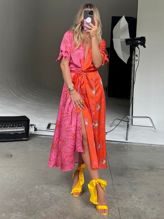 Never Fully Dressed Dresses & Skirts - NEVER FULLY DRESSED Iris Zsa Zsa Dress Pink And Orange 4